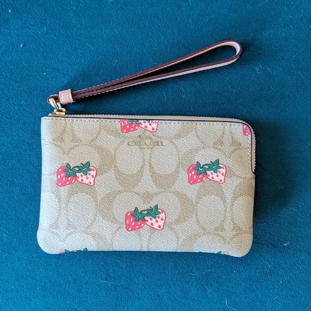 Coach Strawberry Wallet Wristlet